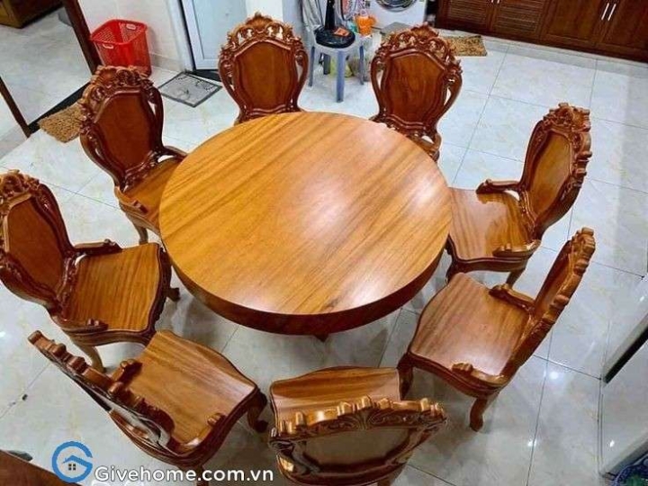 bàn ăn tròn gỗ 8 ghế