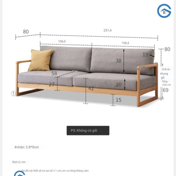 ghế sofa gỗ đệm rời thiết kế thanh lịch3