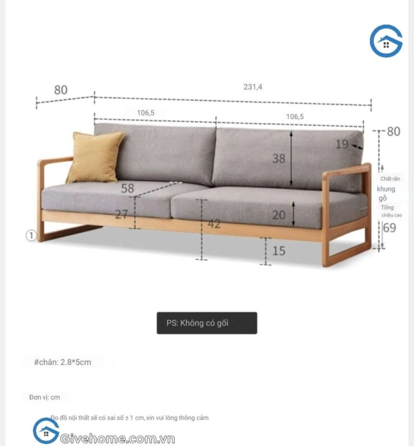 ghế sofa gỗ đệm rời thiết kế thanh lịch3
