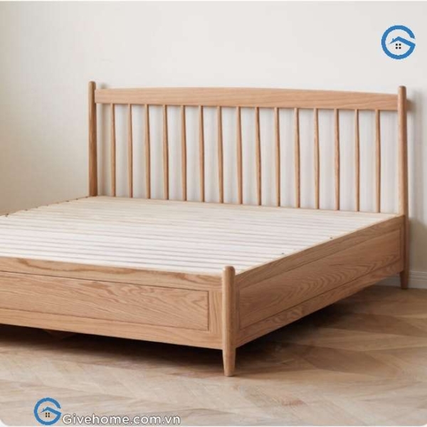giường ngủ gỗ sồi tự nhiên kiểu dáng độc đáo1