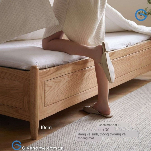 giường ngủ gỗ sồi tự nhiên kiểu dáng độc đáo8