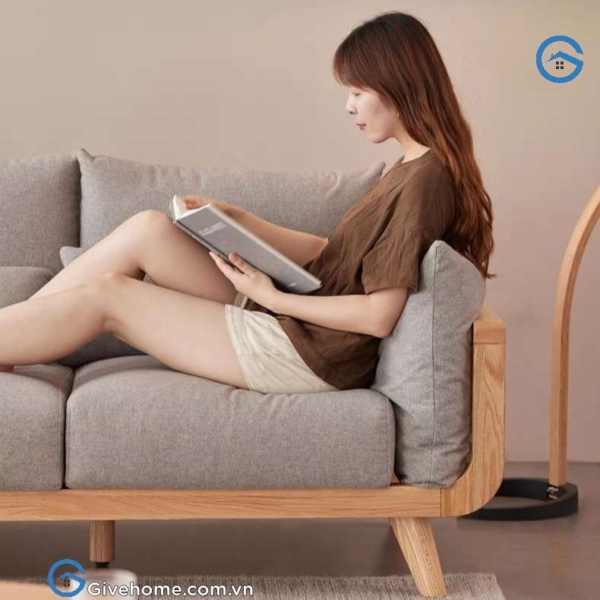 Ghế sofa gỗ sồi đệm nỉ cao cấp phong cách hiện đại1