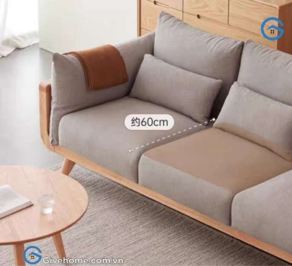 Ghế sofa gỗ sồi đệm nỉ cao cấp phong cách hiện đại2