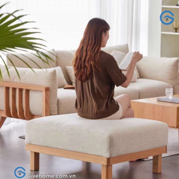 Ghế sofa gỗ sồi đệm nỉ cao cấp phong cách hiện đại3