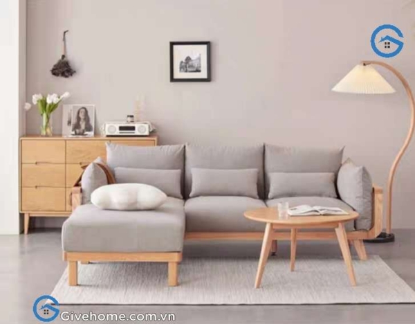 Ghế sofa gỗ sồi đệm nỉ cao cấp phong cách hiện đại4