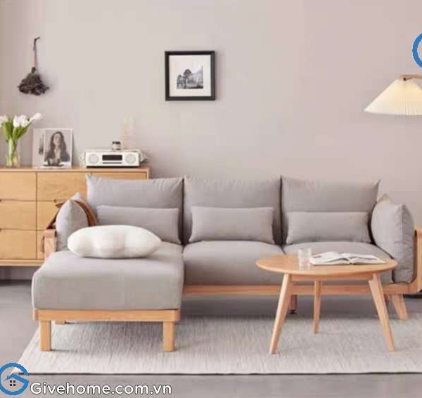 Ghế sofa gỗ sồi đệm nỉ cao cấp phong cách hiện đại4
