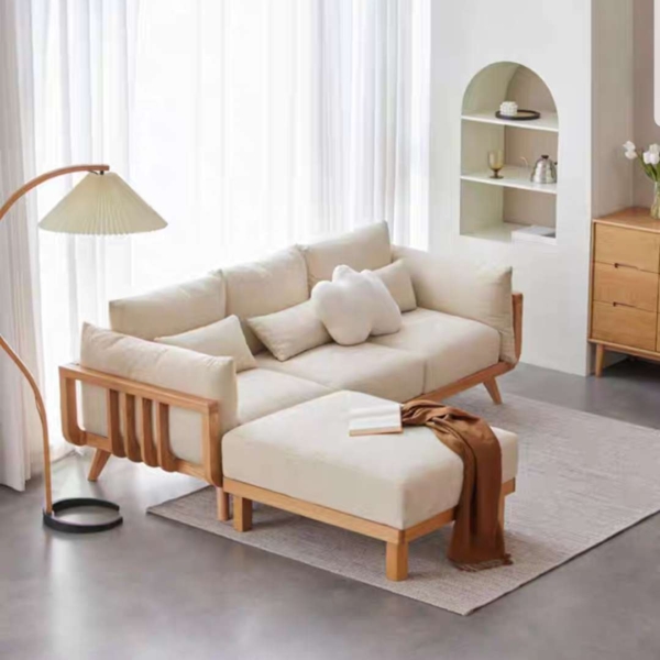 Ghế sofa gỗ sồi đệm nỉ cao cấp phong cách hiện đại7