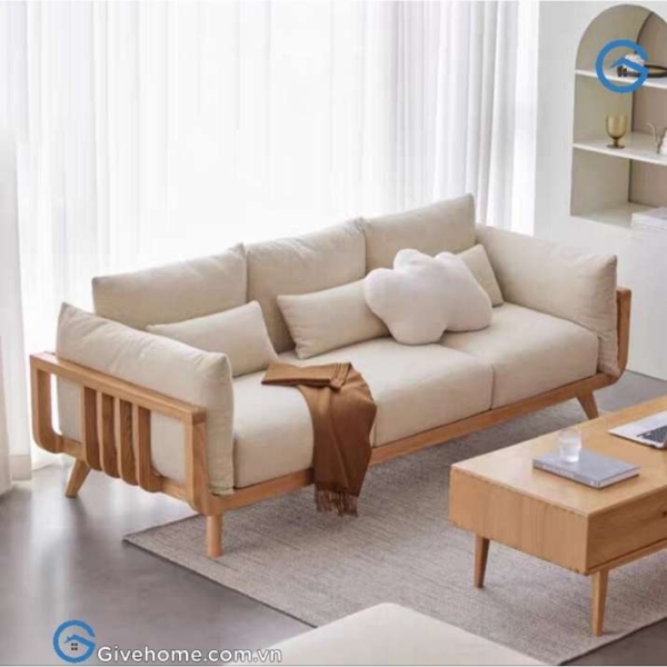 Ghế sofa gỗ sồi đệm nỉ cao cấp phong cách hiện đại8