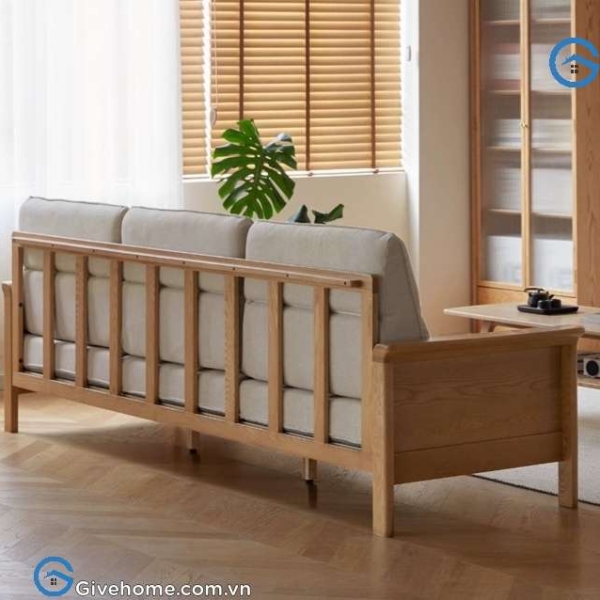 Ghế sofa gỗ sồi đệm nỉ kiểu dáng thanh lịch09