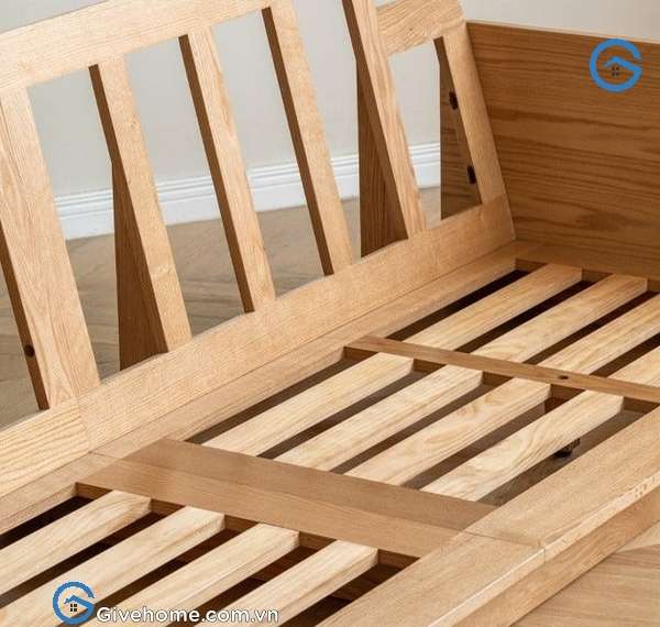 Ghế sofa gỗ sồi kiểu thật thiết kế tối giản4