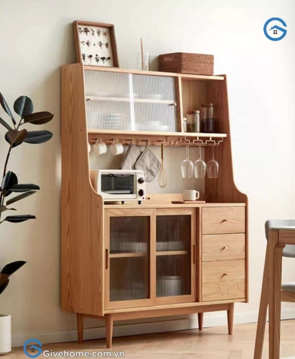 Tủ bếp mini gỗ sồi cho phòng bếp nhỏ7