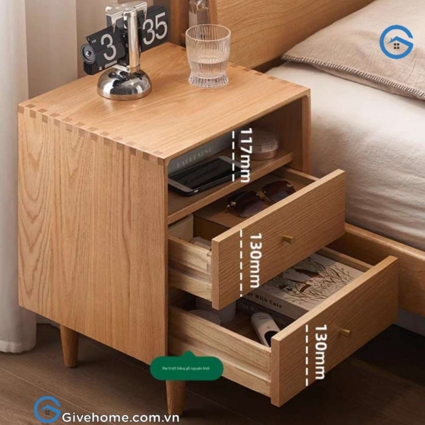 Tủ đầu giường nhỏ gỗ sồi nga4