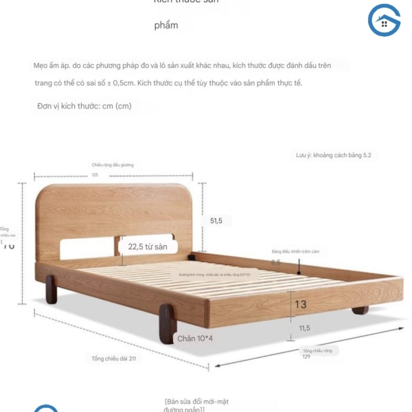 Giường trẻ em 1m2 gỗ sồi thiết kế độc đáo1