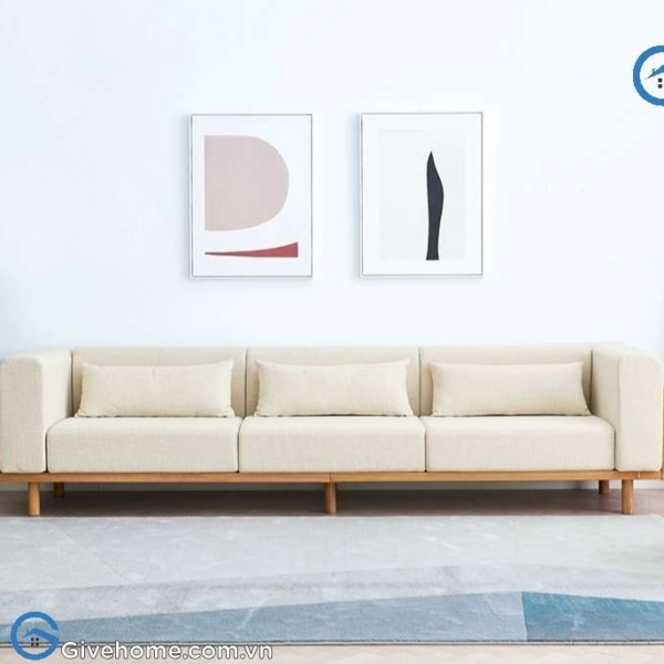 Sofa gỗ chữ L đệm nỉ thiết kế hiện đại2