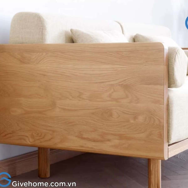 Sofa gỗ chữ L đệm nỉ thiết kế hiện đại3