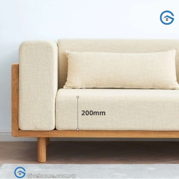 Sofa gỗ chữ L đệm nỉ thiết kế hiện đại5