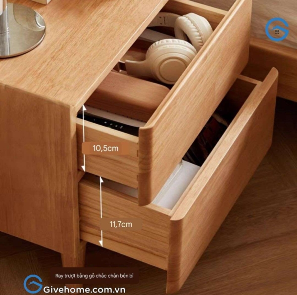 Tủ tab đầu giường bằng gỗ sồi thiết kế đẹp mắt6