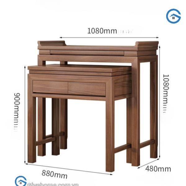 Bàn thờ gỗ 2 tầng hiện đại cho chung cư1