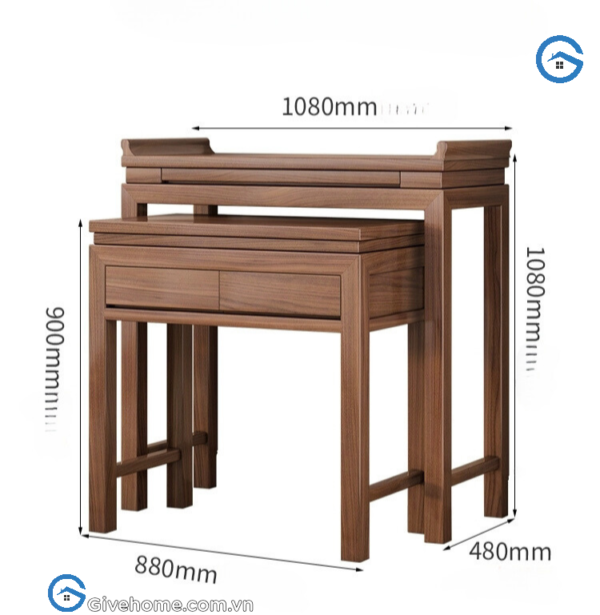 Bàn thờ gỗ 2 tầng hiện đại cho chung cư1