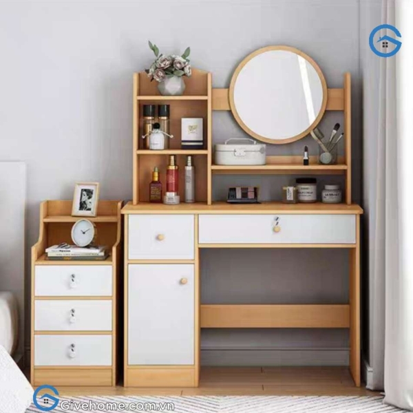 Bàn trang điểm gỗ công nghiệp mdf kiểu đơn giản