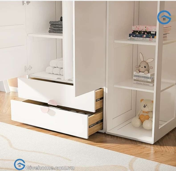 Tủ đựng quần áo trẻ em bằng gỗ MDF hiện đại5