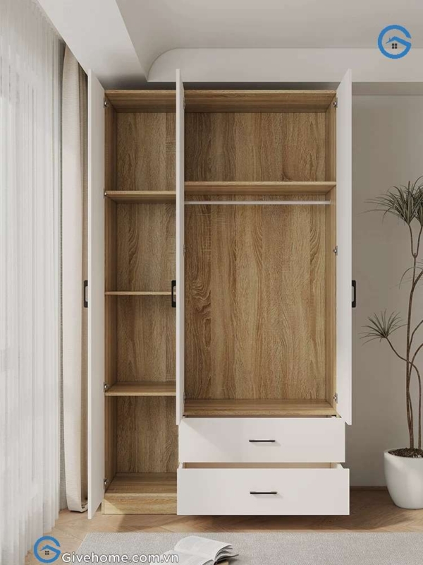 Tủ quần áo 3 cánh gỗ công nghiệp mdf tiện dụng1