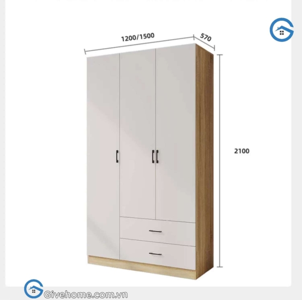 Tủ quần áo 3 cánh gỗ công nghiệp mdf tiện dụng3