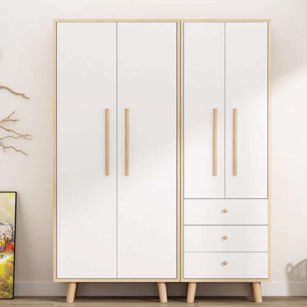 Tủ quần áo gỗ công nghiệp mdf 4 cánh kiểu đơn giản2