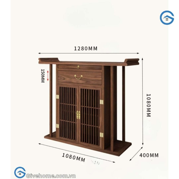 Tủ thờ phật kiểu nhật bản bằng gỗ tự nhiên 7