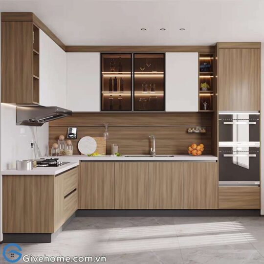 Tủ bếp gỗ mdf02