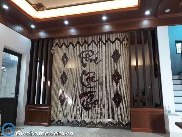 rèm hạt gỗ che bàn thờ01