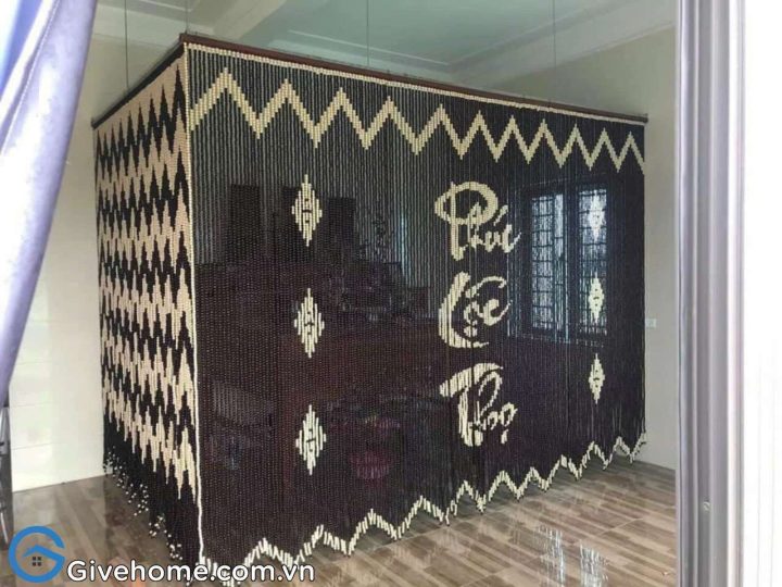 rèm hạt gỗ che bàn thờ09
