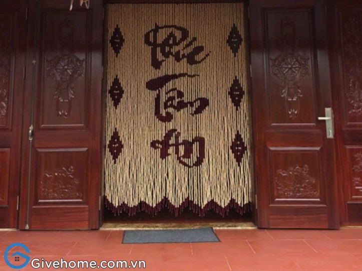 rèm hạt gỗ che bàn thờ10