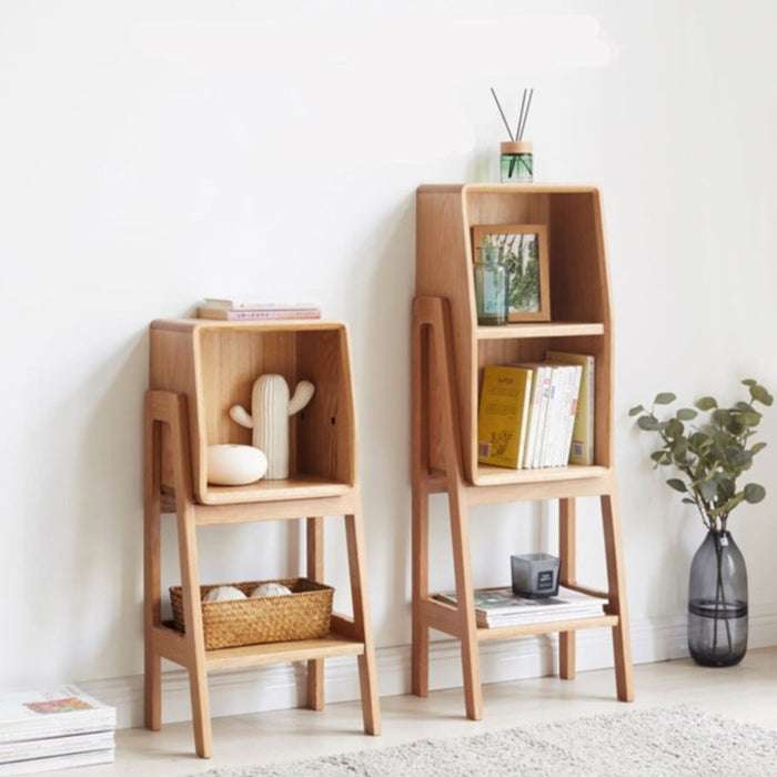 Kệ tủ sách trang trí bằng gỗ sồi cho phòng khách