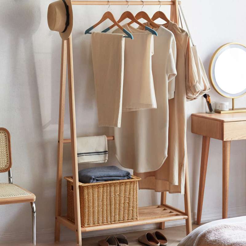 Giá treo quần áo chữ A bằng gỗ sồi đa năng