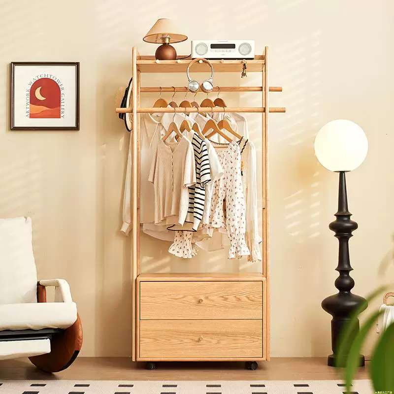 Giá treo quần áo kết hợp tủ giày bằng gỗ tự nhiên