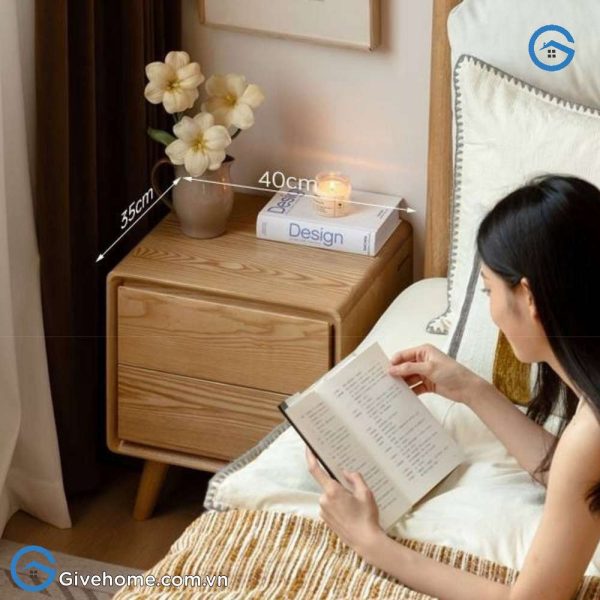 Tủ đầu giường gỗ sồi tự nhiên dáng Bắc Âu7